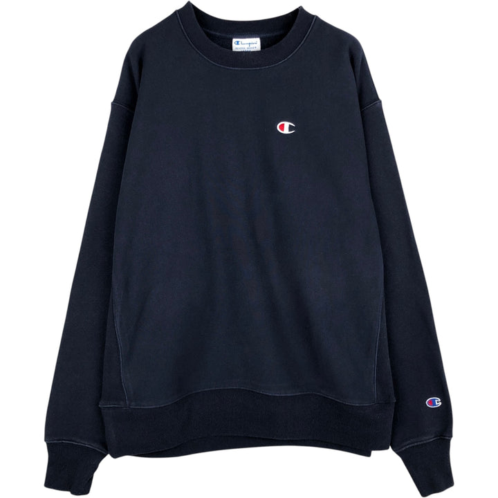 2000'S Champion Reverse Weave Sweatshirt with One-Point Logo, Men's Size L (approx.) cotton navy blue type Vintage Second Hand