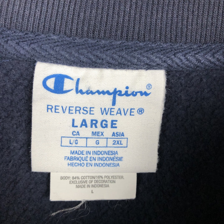 2000'S Champion Reverse Weave Sweatshirt with One-Point Logo, Men's Size L (approx.) cotton navy blue type Vintage Second Hand
