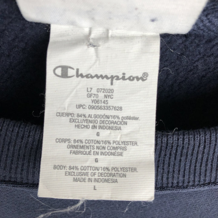 2000'S Champion Reverse Weave Sweatshirt with One-Point Logo, Men's Size L (approx.) cotton navy blue type Vintage Second Hand