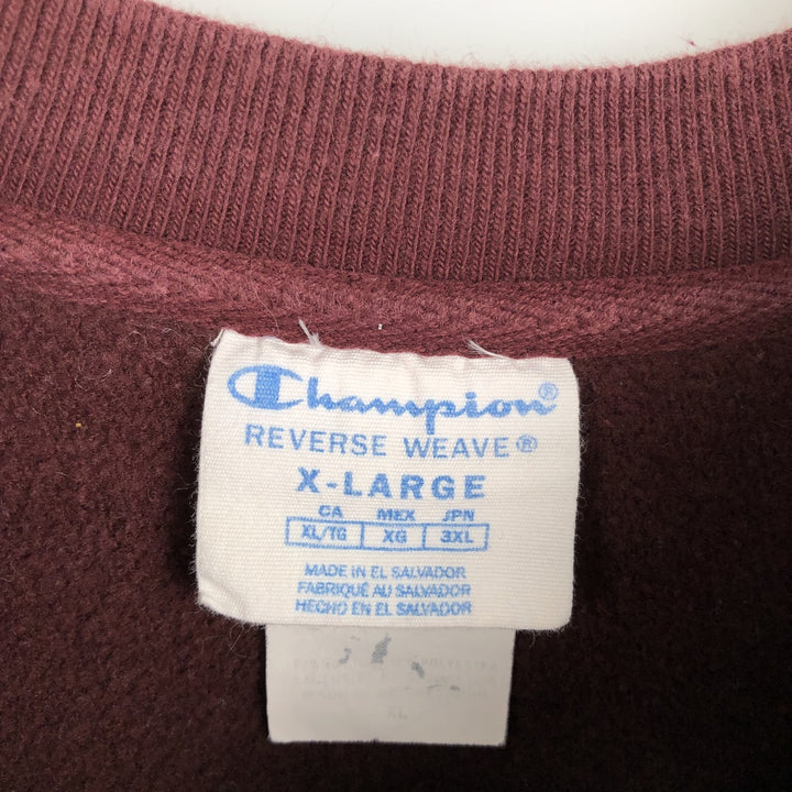 2000'S Champion Reverse Weave College Sweatshirt, Men's XL cotton red type reddish brown Vintage Second Hand