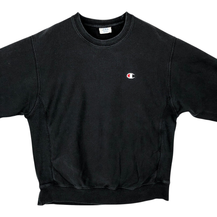 Champion REVERSE WEAVE Reverse Weave One Point Logo Sweatshirt Trainer Men's L size unclear black type Vintage Second Hand