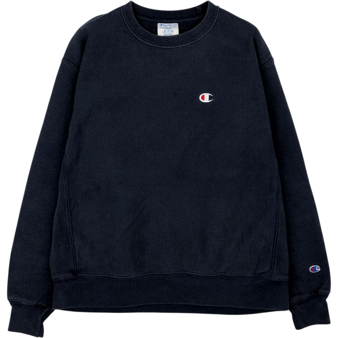 Champion REVERSE WEAVE Reverse Weave One Point Logo Sweatshirt Trainer Men's L size cotton navy blue type Vintage Second Hand