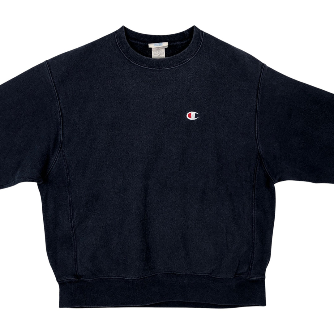 Champion REVERSE WEAVE Reverse Weave One Point Logo Sweatshirt Trainer Men's L size cotton navy blue type Vintage Second Hand
