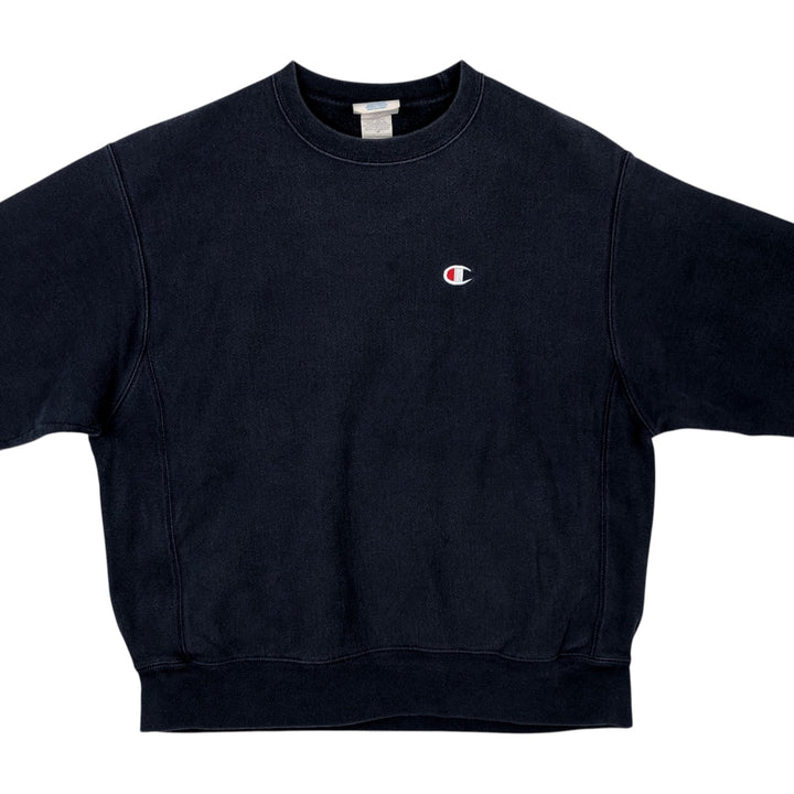 Champion REVERSE WEAVE Reverse Weave One Point Logo Sweatshirt Trainer Men's L size cotton navy blue type Vintage Second Hand