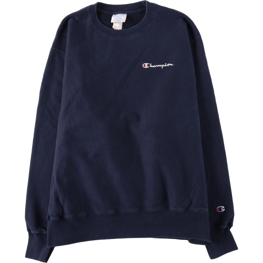 Champion Reverse Weave Logo Sweatshirt, Men's Size L cotton navy blue type Vintage Second Hand