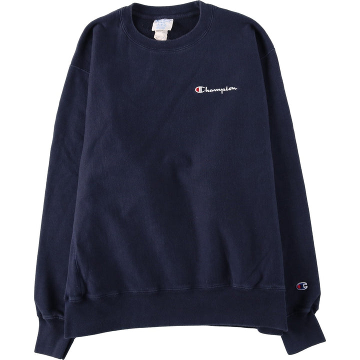Champion Reverse Weave Logo Sweatshirt, Men's Size L cotton navy blue type Vintage Second Hand