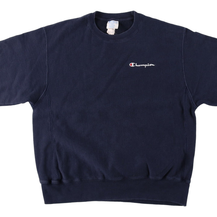 Champion Reverse Weave Logo Sweatshirt, Men's Size L cotton navy blue type Vintage Second Hand