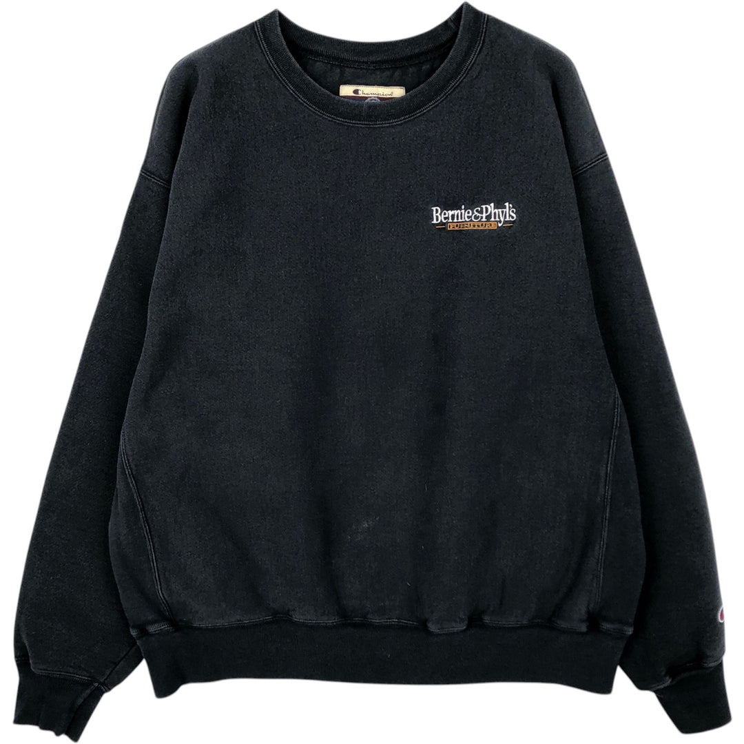Champion PREMIUM REVERSE WEAVE Sweatshirt (Men's XL equivalent) - 2000s cotton black type Vintage Second Hand