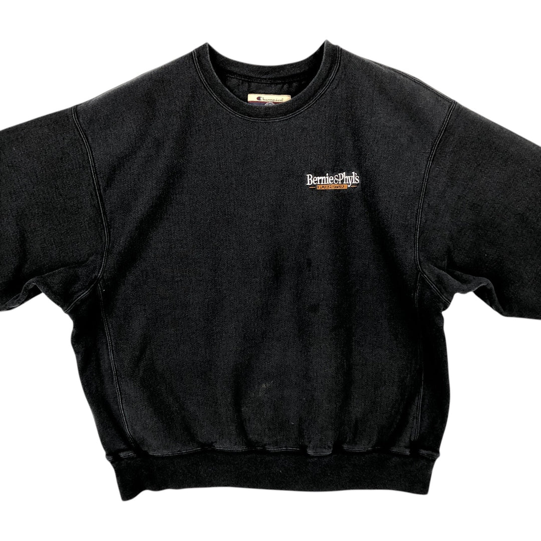 Champion PREMIUM REVERSE WEAVE Sweatshirt (Men's XL equivalent) - 2000s cotton black type Vintage Second Hand