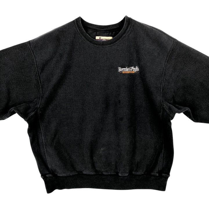 Champion PREMIUM REVERSE WEAVE Sweatshirt (Men's XL equivalent) - 2000s cotton black type Vintage Second Hand