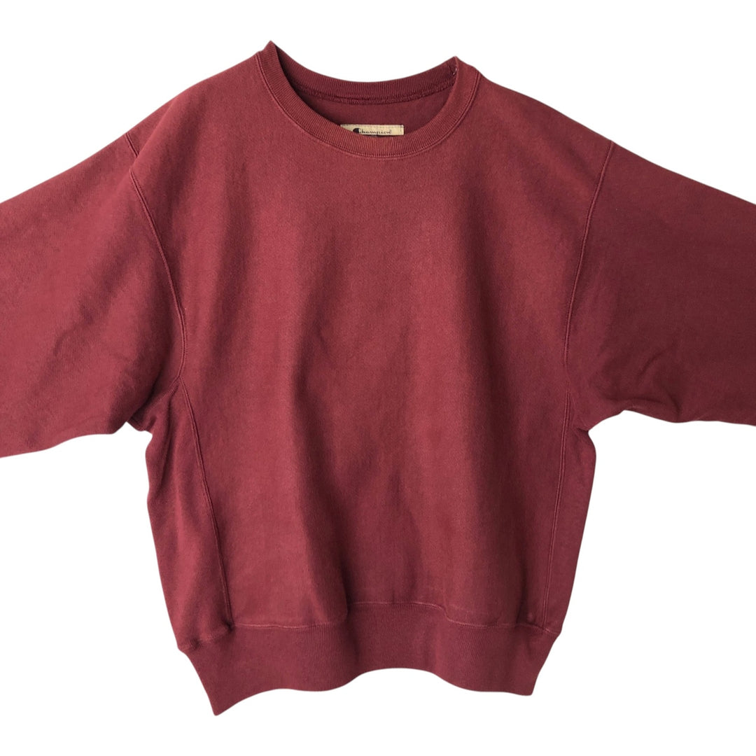 2000'S Champion Premium Reverse Weave Blank Sweatshirt (Men's Size M) cotton wine-red Vintage Second Hand