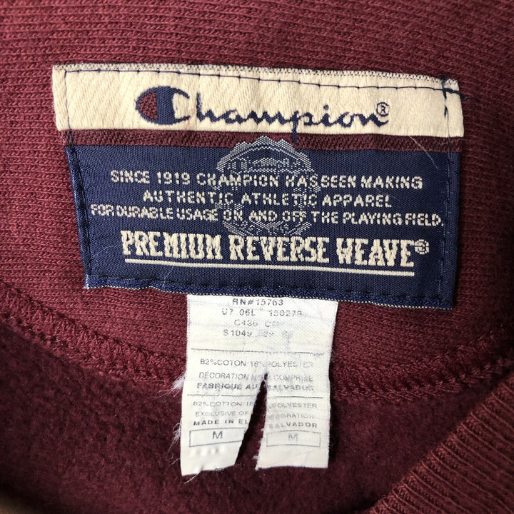 2000'S Champion Premium Reverse Weave Blank Sweatshirt (Men's Size M) cotton wine-red Vintage Second Hand