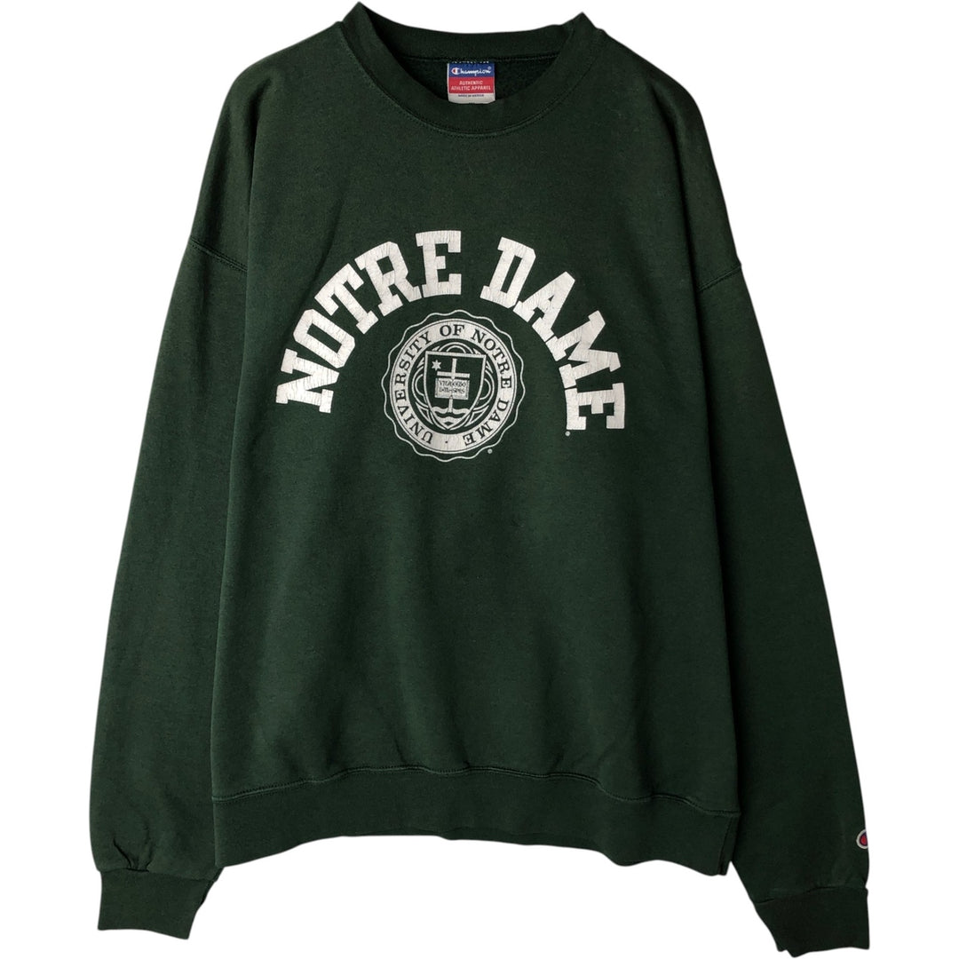 Champion Reverse Weave Notre Dame College Sweatshirt (Men's XL equivalent) - 2000s/2000s. unclear green type Vintage Second Hand