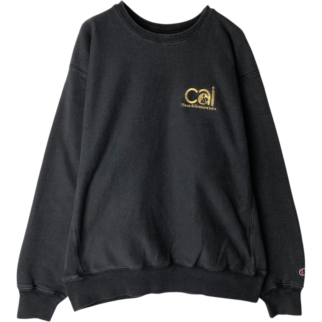 2000'S Champion Premium Reverse Weave CAI Advertising Sweatshirt (Men's Size L) cotton black type Vintage Second Hand