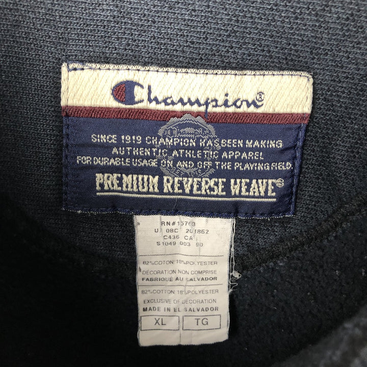 2000'S Champion Premium Reverse Weave Printed Sweatshirt, Men's Size XL cotton black type Vintage Second Hand