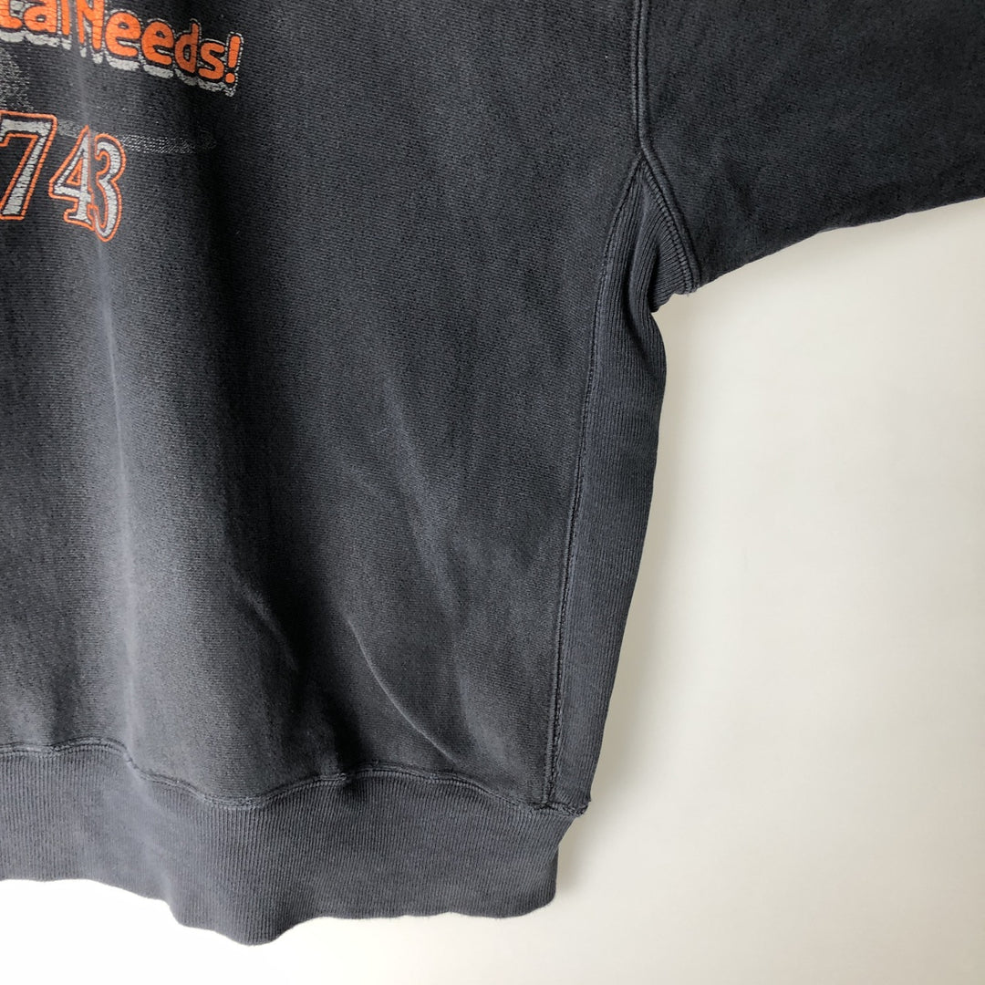 2000'S Champion Premium Reverse Weave Printed Sweatshirt, Men's Size XL cotton black type Vintage Second Hand
