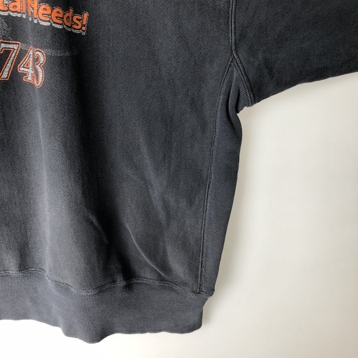 2000'S Champion Premium Reverse Weave Printed Sweatshirt, Men's Size XL cotton black type Vintage Second Hand