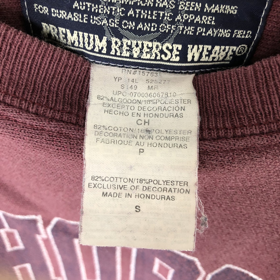 2000'S Champion Premium Reverse Weave Printed Sweatshirt (Men's Size S) cotton Purple type red-purple Vintage Second Hand