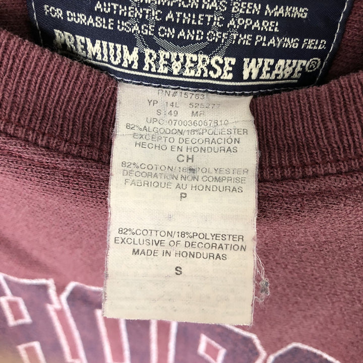 2000'S Champion Premium Reverse Weave Printed Sweatshirt (Men's Size S) cotton Purple type red-purple Vintage Second Hand