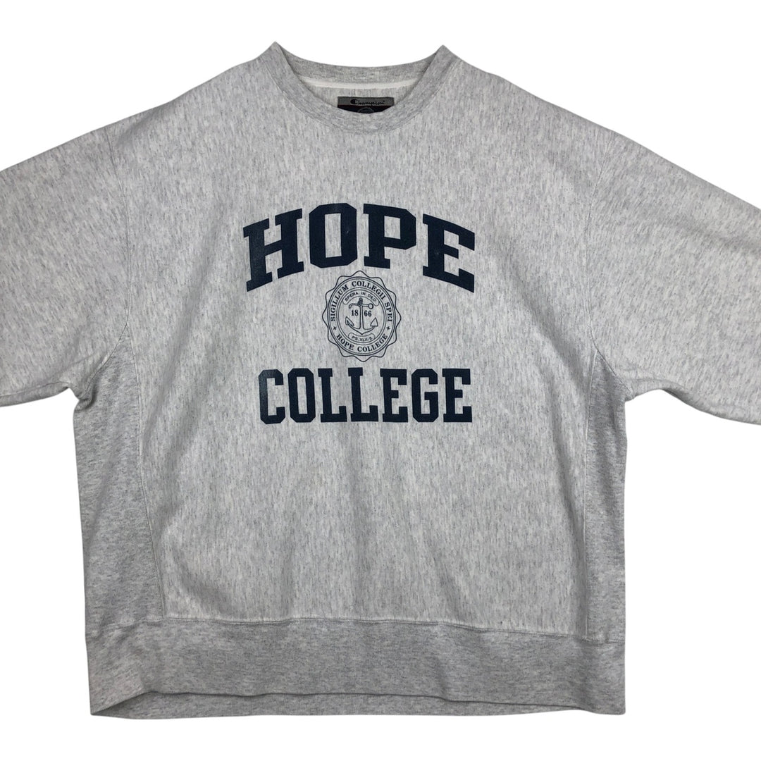 2000'S Champion Original Reverse Weave Triple Print College Sweatshirt (Men's XL equivalent) cotton gray type Vintage Second Hand