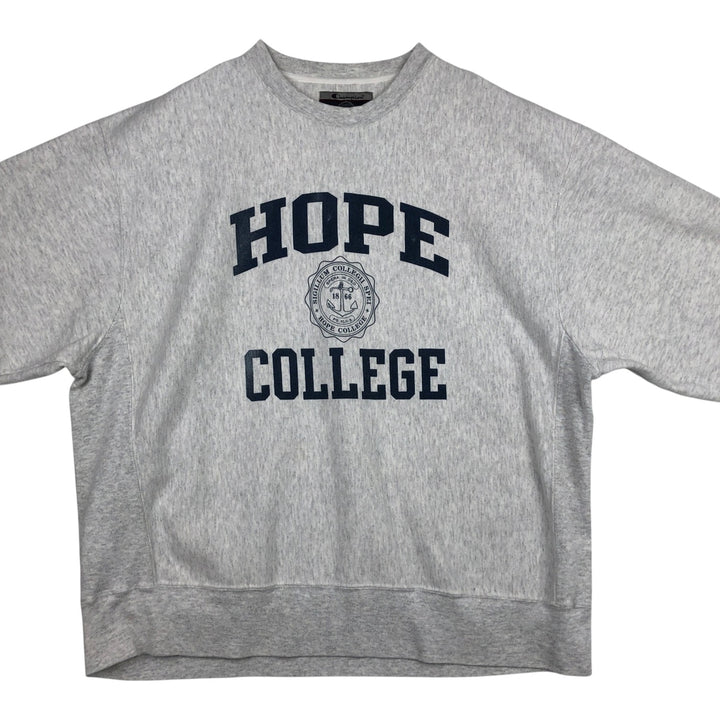 2000'S Champion Original Reverse Weave Triple Print College Sweatshirt (Men's XL equivalent) cotton gray type Vintage Second Hand