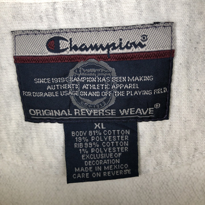 2000'S Champion Original Reverse Weave Triple Print College Sweatshirt (Men's XL equivalent) cotton gray type Vintage Second Hand