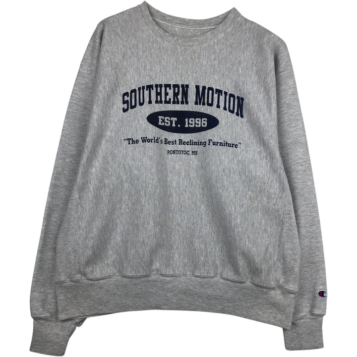 2000'S Champion Premium Reverse Weave Print Sweatshirt (Men's Size L) cotton gray type Vintage Second Hand