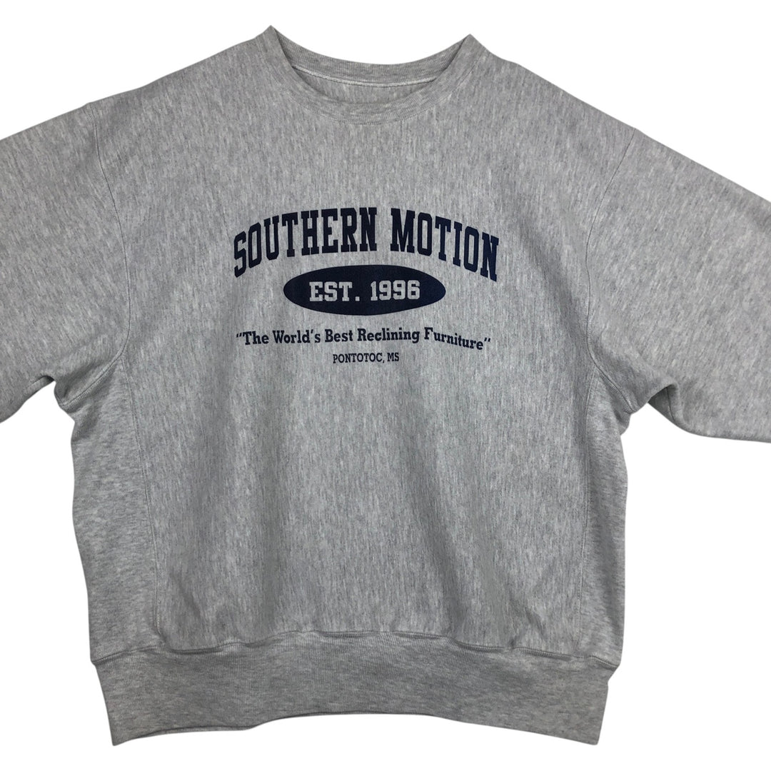 2000'S Champion Premium Reverse Weave Print Sweatshirt (Men's Size L) cotton gray type Vintage Second Hand