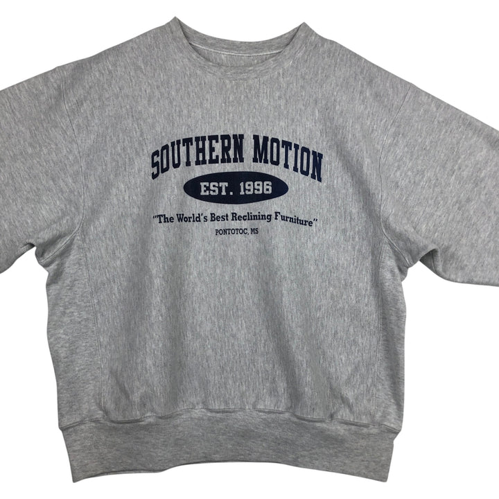 2000'S Champion Premium Reverse Weave Print Sweatshirt (Men's Size L) cotton gray type Vintage Second Hand