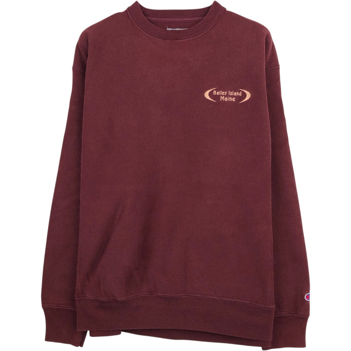 2000'S Champion Premium Reverse Weave Advertising Sweatshirt, Made in USA, Men's Size L (approx.) cotton burgundy type Vintage Second Hand