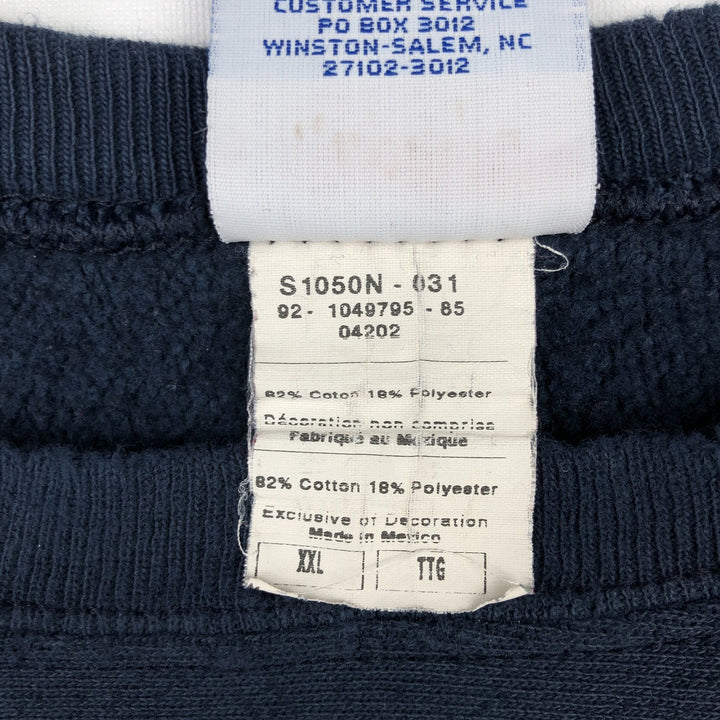2000'S Champion Reverse Weave Print Sweatshirt, Men's XXL equivalent. cotton navy blue type Vintage Second Hand