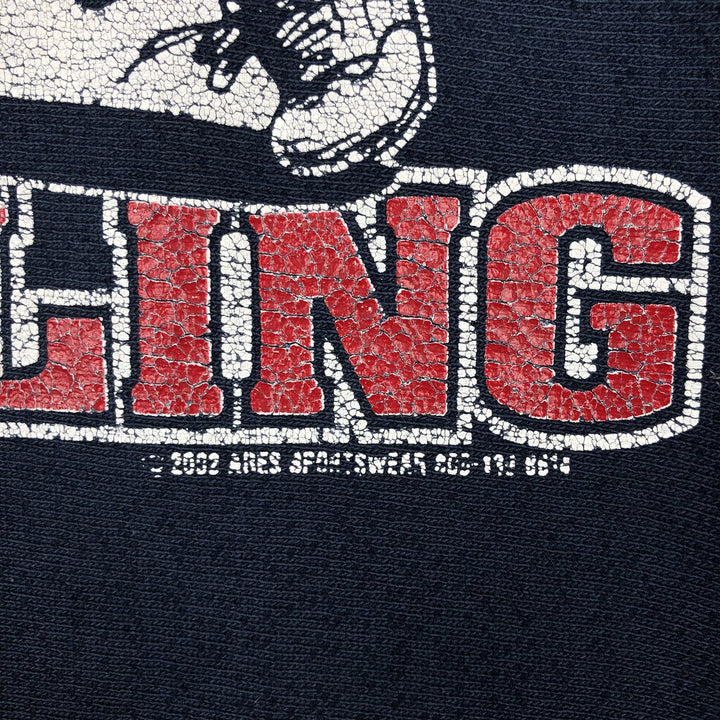 2000'S Champion Reverse Weave Print Sweatshirt, Men's XXL equivalent. cotton navy blue type Vintage Second Hand