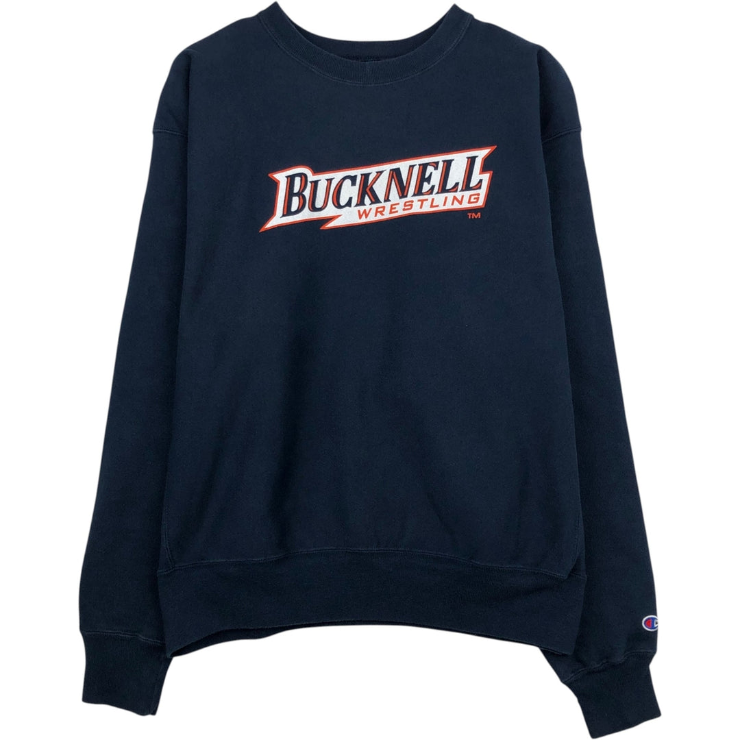 2000'S Champion Premium Reverse Weave College Sweatshirt, Men's Size L cotton navy blue type Vintage Second Hand