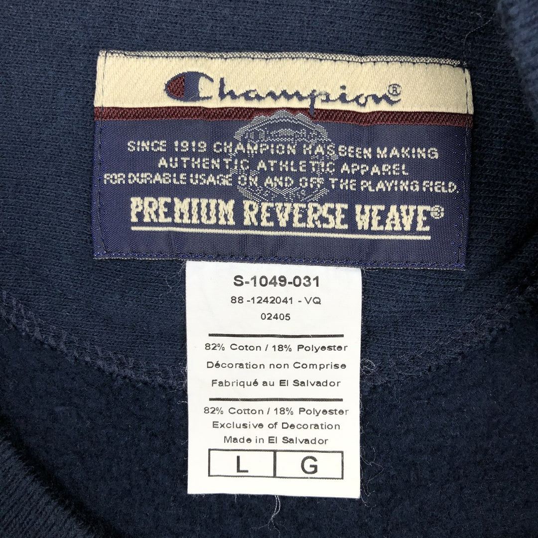 2000'S Champion Premium Reverse Weave College Sweatshirt, Men's Size L cotton navy blue type Vintage Second Hand
