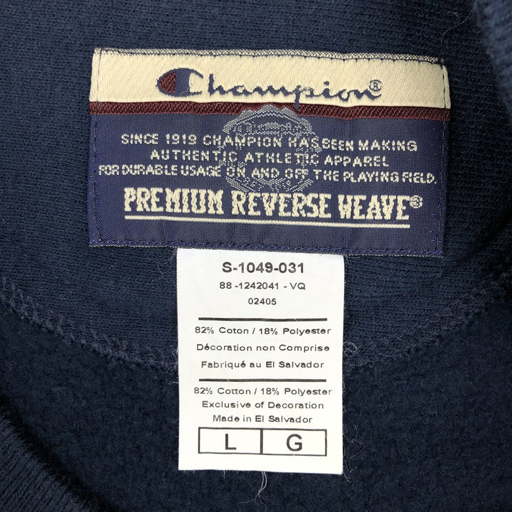 2000'S Champion Premium Reverse Weave College Sweatshirt, Men's Size L cotton navy blue type Vintage Second Hand