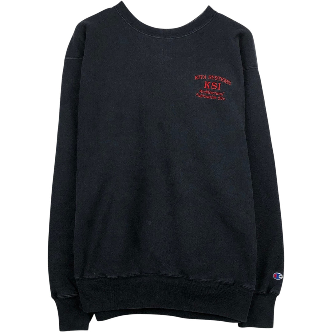 00'S Champion Premium Reverse Weave Advertising Sweatshirt Trainer Men's XL cotton black type Vintage Second Hand