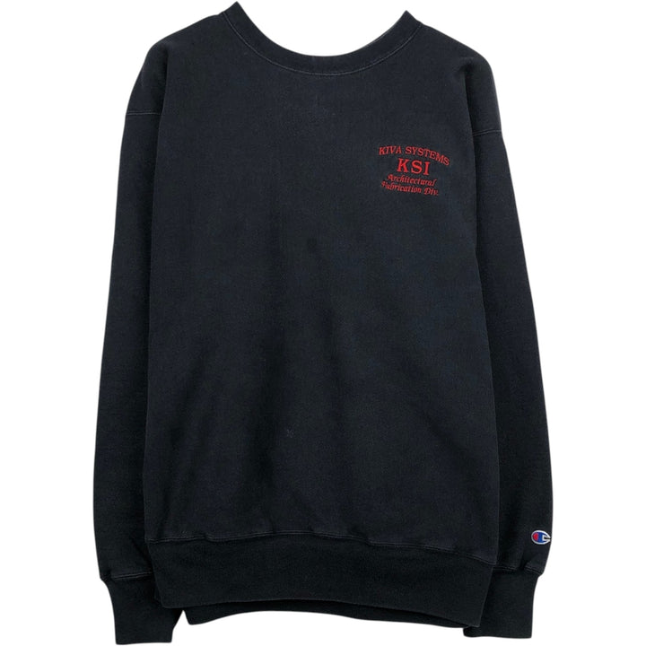 00'S Champion Premium Reverse Weave Advertising Sweatshirt Trainer Men's XL cotton black type Vintage Second Hand