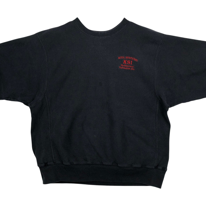 00'S Champion Premium Reverse Weave Advertising Sweatshirt Trainer Men's XL cotton black type Vintage Second Hand