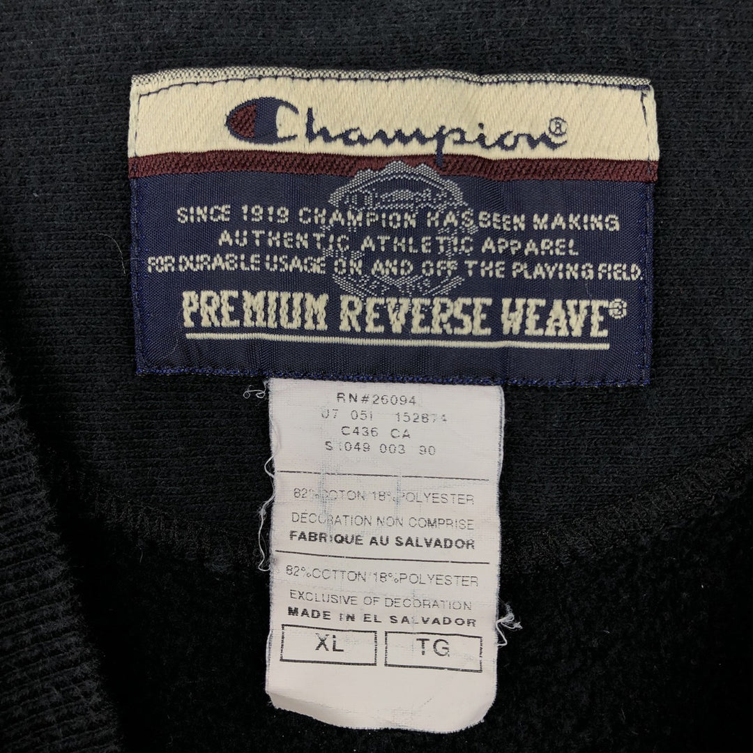00'S Champion Premium Reverse Weave Advertising Sweatshirt Trainer Men's XL cotton black type Vintage Second Hand
