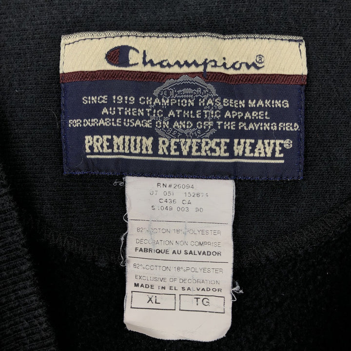 00'S Champion Premium Reverse Weave Advertising Sweatshirt Trainer Men's XL cotton black type Vintage Second Hand