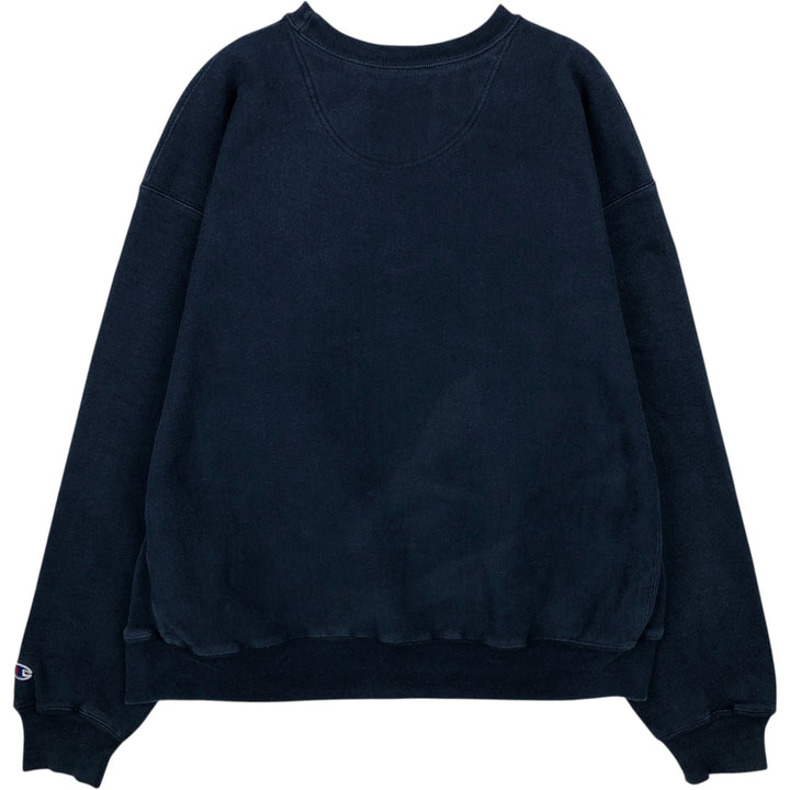 2000'S Champion Premium Reverse Weave Printed Sweatshirt, Men's Size XL cotton navy blue type Vintage Second Hand