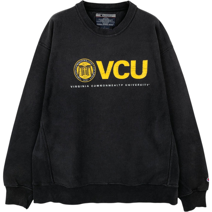 00'S Champion Original Reverse Weave College Sweatshirt Trainer Men's L size cotton navy blue type Vintage Second Hand
