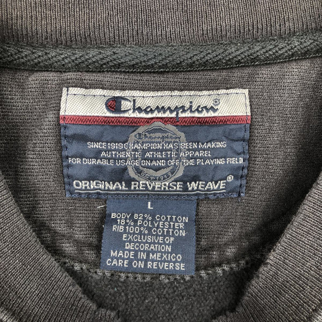 00'S Champion Original Reverse Weave College Sweatshirt Trainer Men's L size cotton navy blue type Vintage Second Hand