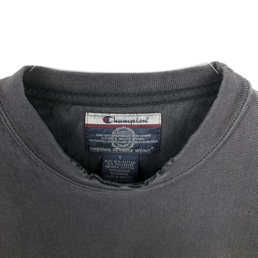 00'S Champion Original Reverse Weave College Sweatshirt Trainer Men's L size cotton navy blue type Vintage Second Hand