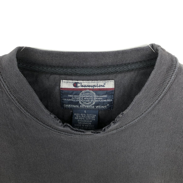 00'S Champion Original Reverse Weave College Sweatshirt Trainer Men's L size cotton navy blue type Vintage Second Hand