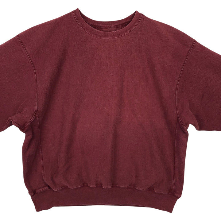2000'S Champion Premium Reverse Weave Plain Blank Sweatshirt (Men's XXL equivalent) cotton Red type red-purple Vintage Second Hand