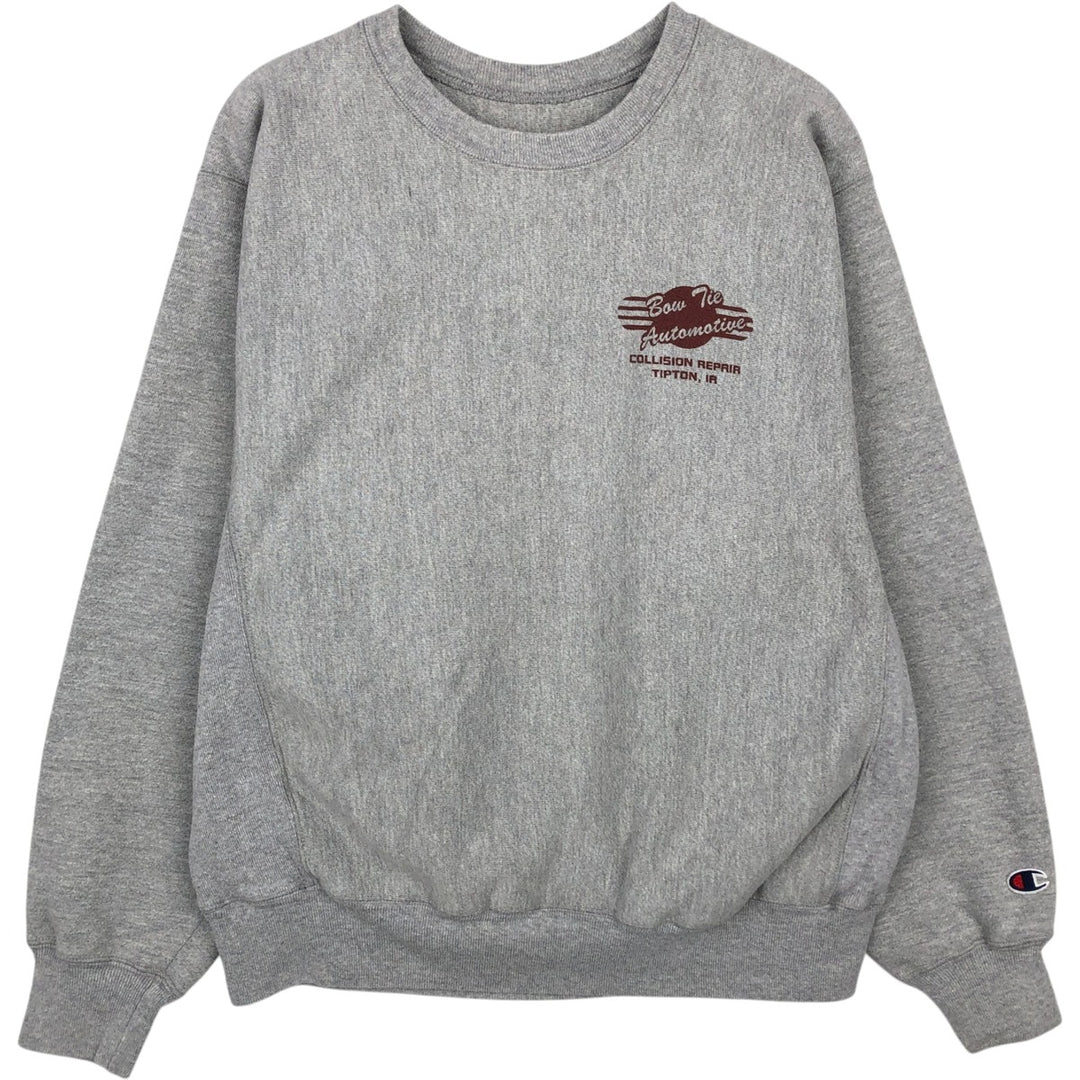2000'S Champion Premium Reverse Weave Printed Sweatshirt, Men's Size Medium cotton gray type Vintage Second Hand