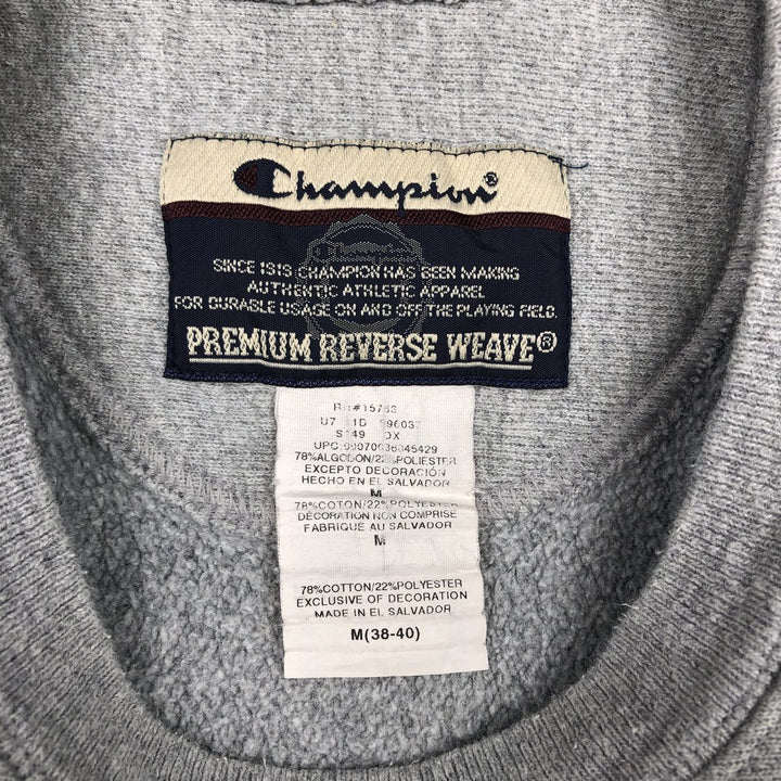 2000'S Champion Premium Reverse Weave Printed Sweatshirt, Men's Size Medium cotton gray type Vintage Second Hand