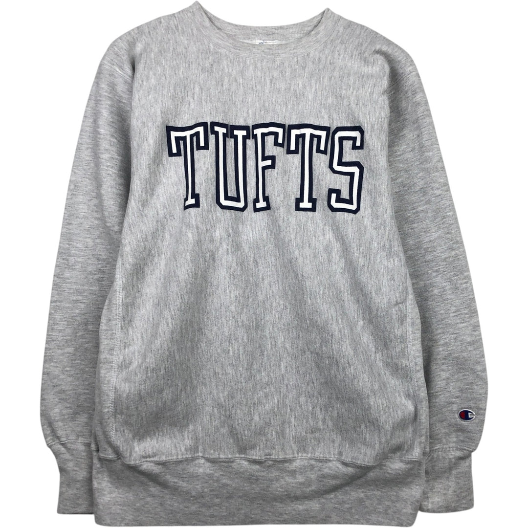 90'S Champion Reverse Weave Embroidered Tag College Sweatshirt, Men's XL (approx.), Vintage cotton gray type Vintage Second Hand