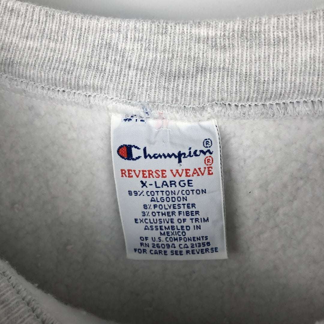 90'S Champion Reverse Weave Embroidered Tag College Sweatshirt, Men's XL (approx.), Vintage cotton gray type Vintage Second Hand